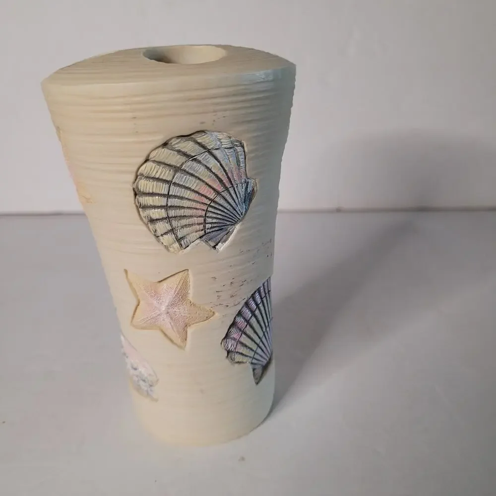 Charming Coastal Seashell Hand-Painted Resin Tumbler 4x3 inch